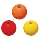 Holz Perlen Mischung FSC 100%, 12mm ø, poliert, SB-Btl 32Stück, orange,rot,gelb