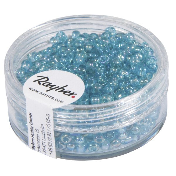 Rocailles, 2,6 mm ø, transp.gelüstert, Dose...