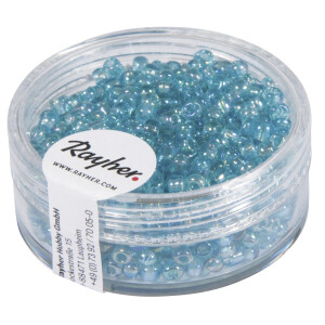 Rocailles, 2,6 mm ø, transp.gelüstert, Dose...