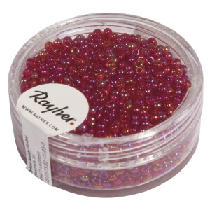 Rocailles, 2 mm ø, transp. gelüstert, Dose...