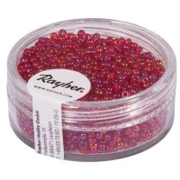 Rocailles, 2 mm ø, transp. gelüstert, Dose 17g, weinrot