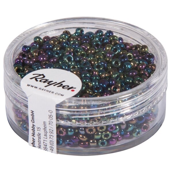 Rocailles, 2 mm ø, opak gelüstert, Dose 17g,...