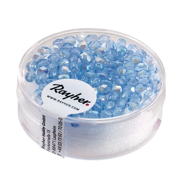 Glas Schliffperle, 3mm ø, Dose 100Stück,...