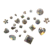 Acryl-Strass-Mix, versch. Formen, 5-14mm, SB-Btl 1000Stück, kristall irisierend