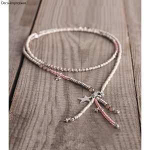 Bastelpackung: Kette Summer Star, 100cm, + Anhänger, Set 1Stück