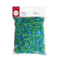 Bügelperlen , 5mm ø, grün/blau Mix, SB-Btl 3000Stück