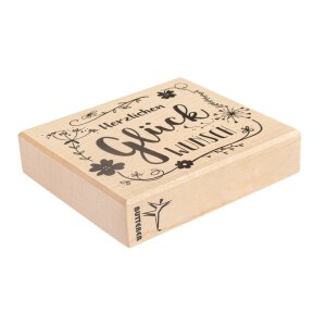 Stempel Herzlichen Gl&uuml;ckwunsch, 8x9cm