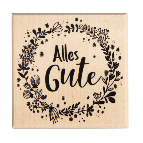 Stempel Blütenkranz Alles Gute, 7x7cm