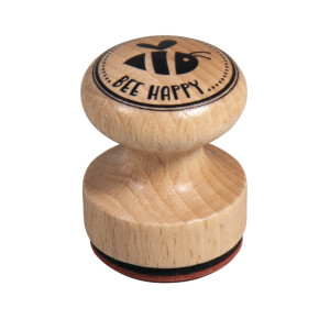 Stempel Bee happy, 3cm &oslash;