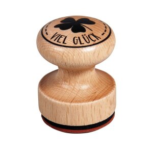 Stempel Viel Gl&uuml;ck, 3cm &oslash;