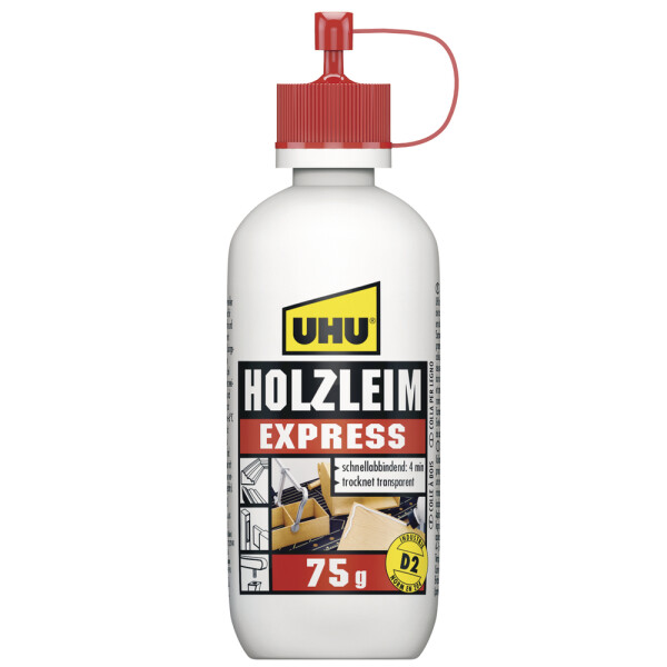 UHU Holzleim Express, Flasche 75g, lösungsmittelfrei