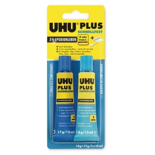 UHU Plus Schnellfest, bestehend aus Binder+H&auml;rter in einer Box