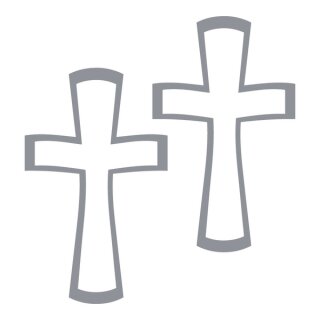 Klebemotiv: Kreuz, Bogen 10x23 cm, SB-Btl. 1 St&uuml;ck, silber