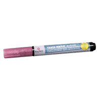 Textil-Marker Glitter deckend, Rundspitze 1-2 mm, mit Ventil, pink