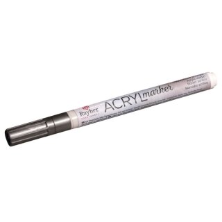 Acryl-Marker, Rundspitze 1-2 mm, mit Ventil, silber