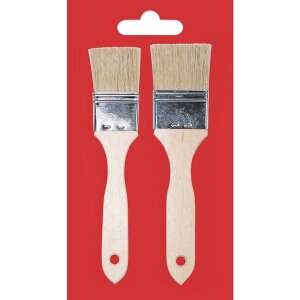 Flachpinsel-Set, 2 Gr&ouml;&szlig;en auf Karte, 35+45 mm