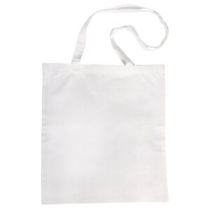 Baumwoll-Tasche m. langen Henkeln, 38x42cm, Henkel ca. 80cm, Beutel 1St&uuml;ck, wei&szlig;