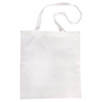 Baumwoll-Tasche m. langen Henkeln, 38x42cm, Henkel ca. 80cm, Beutel 1Stück, weiß