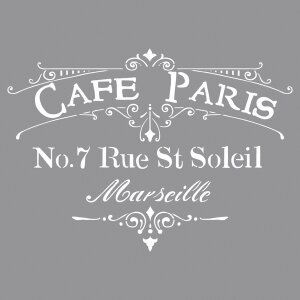 Schablone Café Paris, 30,5x30,5cm, SB-Btl 1Stück