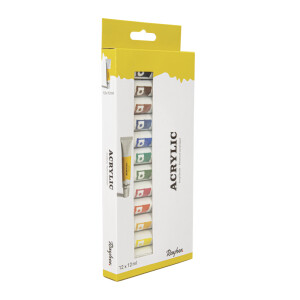 Künstler-Set Acrylfarben, 12 Farben x 12ml, Set 144ml