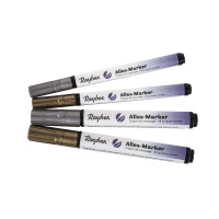 Set Alles-Marker Gold/Silber, 2x dicke Spitze, 2xfeine Sp., Set 4Stück