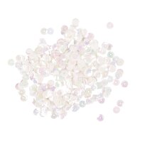 Pailletten, gewölbt, 6mm ø, SB-Box 4000Stück, irisierend weiß