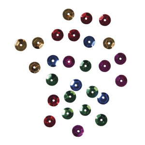 Pailletten-Mix - Basic Farben, 6mm &oslash;, 6 Farben &aacute; 7g, SB-Karte 42g