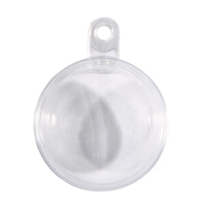 Plastik-Kugel, 2tlg., 6cm ø, Set 6Stück, kristall