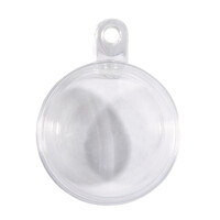 Plastik-Kugel, 2tlg., 6cm ø, Set 6Stück, kristall