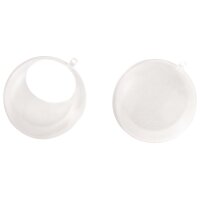 Plastik-Kugel, 2tlg., 10cm ø, mit Ausschnitt ø6cm, kristall