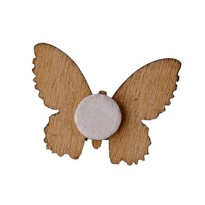 Holz Streuteile Blume + Schmetterling, 2,3-4cm, m. Klebepunkt, SB-Btl. 16Stück, bunt