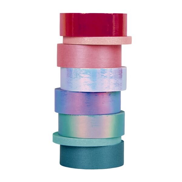 Washi Tape Set Shiny Mix, 6x15mm, 2x5mm à 5m,...