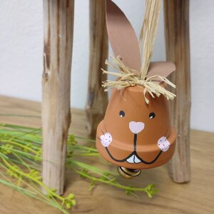 Bastelset Tontopf Hase mit Glocke von Prell, 12 Stück