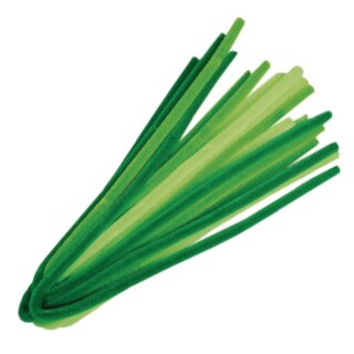 Chenilledraht-Mischung, 50x0,9cm, sortiert, SB-Btl 10Stück, grün Töne