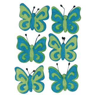 Filz-Schmetterling, 5cm, SB-Btl 6Stück, h.blau