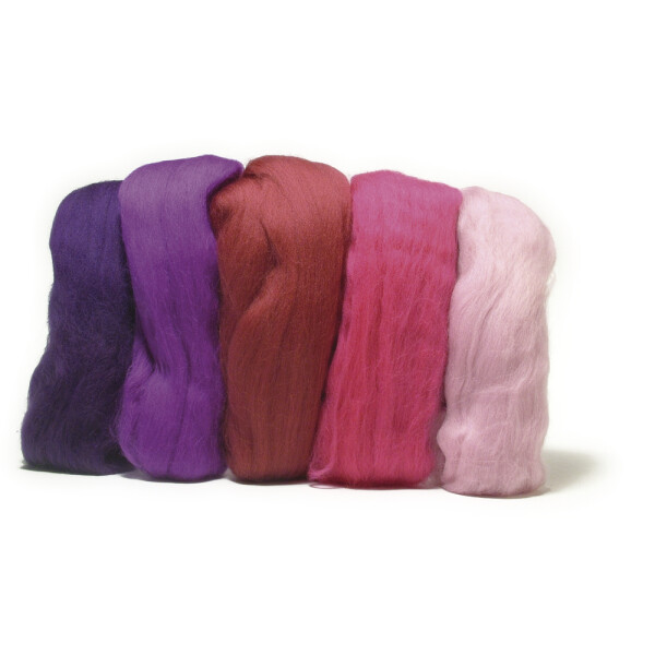 Merino-Kammzug, superfein, 18 mic, 5x10g sortiert, SB-Btl...