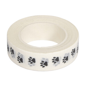 Washi Tape Pfotenabdrücke, 15mm, Rolle 15m
