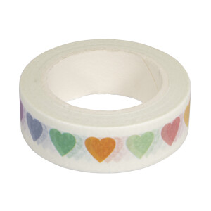 Washi Tape Candy Hearts, 15mm, Rolle 10m