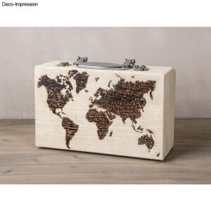 Holz-Koffer mit Kunststoffgriff, 25x16x9cm