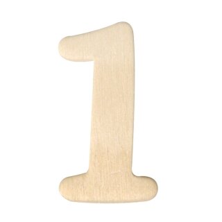 Holz-Zahlen, 4 cm, 1