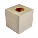 Holz Kosmetiktücher Box FSC 100%, 14x14x14cm, natur