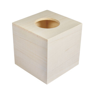 Holz Kosmetikt&uuml;cher Box FSC 100%, 14x14x14cm, natur