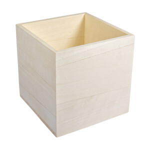 Holz Kosmetikt&uuml;cher Box FSC 100%, 14x14x14cm, natur