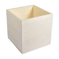 Holz Kosmetiktücher Box FSC 100%, 14x14x14cm, natur