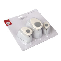 Motivstanzer Set Kreise, 1,6cm+2,54cm+3,81cm ø, SB-Blister 3Stück