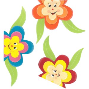 Bastelset Fensterbild /Fenstergucker Blume vorgedruckt, 6...