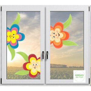 Bastelset Fensterbild /Fenstergucker Blume vorgedruckt, 6...