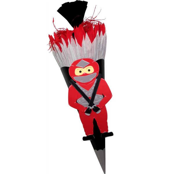 Schultüte Bastelset Ninja rot von Prell, inkl. Schulstarterpaket GRATIS