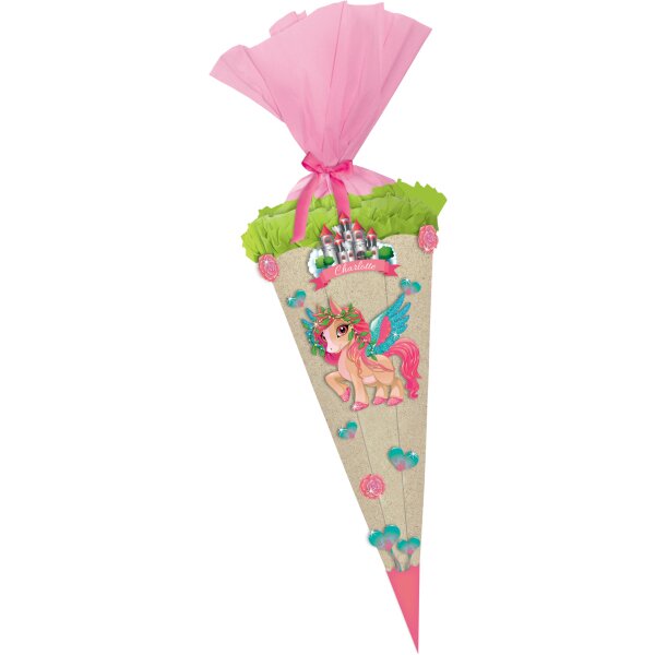 Green & Easy Schultüte Bastelset Pegasus von URSUS, inkl. Schulstarterpaket GRATIS
