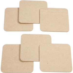 Untersetzer aus MDF, 6 St&uuml;ck